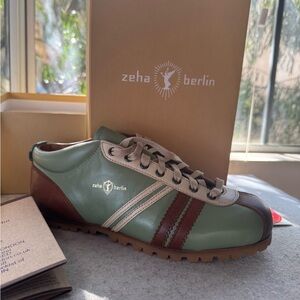 Men's Green and Brown Shoes Zeta Berlin